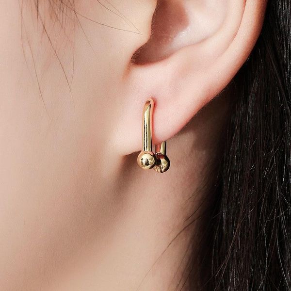 hoop & huggie punk stylish beaded small u shaped earrings for women minimalist geometric 1.5cm*1.3cm femme ear accessories, Golden;silver
hoop & huggie punk stylish beaded small u shaped earrings for women minimalist geometric 1.5cm*1.3cm femme ear accessories, Golden;silver