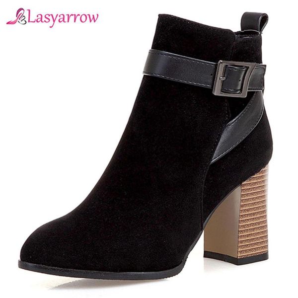 boots lasyarrow 2021 women ankle flock pointed toe zip buckle autumn winter fashion high heels dress shoes woman j965, Black
boots lasyarrow 2021 women ankle flock pointed toe zip buckle autumn winter fashion high heels dress shoes woman j965, Black