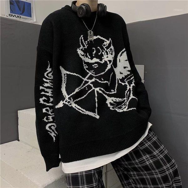women's sweaters women streetwear knitted pullover angel jacquard fashion hip hop spring autumn harajuku oversized outwear jumper, White;black
women's sweaters women streetwear knitted pullover angel jacquard fashion hip hop spring autumn harajuku oversized outwear jumper, White;black