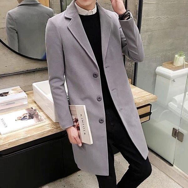 men's trench coats wool coat autumn and winter solid color slim long jacket boutique fashion clothing windbreaker, Tan;black
men's trench coats wool coat autumn and winter solid color slim long jacket boutique fashion clothing windbreaker, Tan;black
