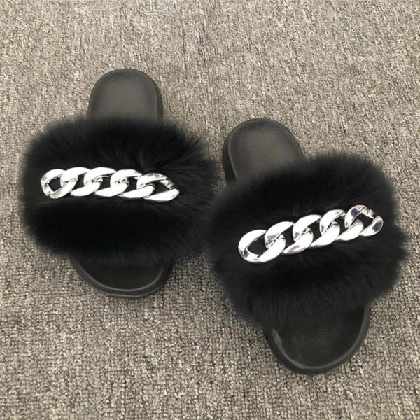 slippers real fur fluffy flip flops shiny chain plush furry slides home beach flat sandals women fashion shoes, Black
slippers real fur fluffy flip flops shiny chain plush furry slides home beach flat sandals women fashion shoes, Black