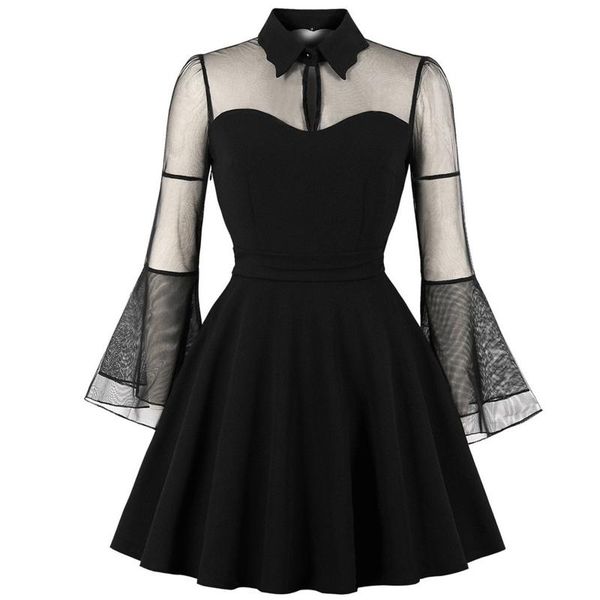 casual dresses 40# punk mesh gothic dress women vintage lace swing long sleeve solid color for 2021 a line party pleated, Black;gray
casual dresses 40# punk mesh gothic dress women vintage lace swing long sleeve solid color for 2021 a line party pleated, Black;gray