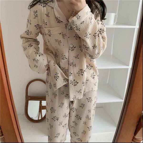 vintage apricot rose flowers pajamas women sleepwear set spring autumn soft cotton home clothes long sleeve pants y146, Black;red
vintage apricot rose flowers pajamas women sleepwear set spring autumn soft cotton home clothes long sleeve pants y146, Black;red