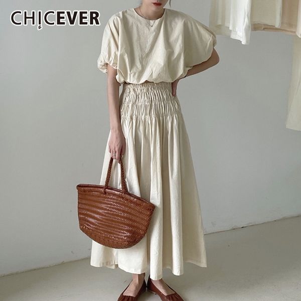 chicever korean women's suit o neck puff sleeve short shirt high waist maxi skirt oversize two piece set female new clothes 210407, White
chicever korean women's suit o neck puff sleeve short shirt high waist maxi skirt oversize two piece set female new clothes 210407, White