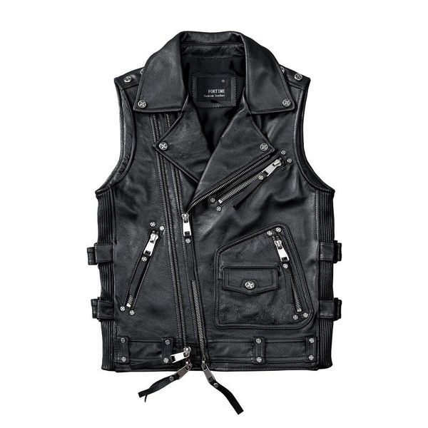 men's vests 2021 vintage brown biker's style leather vest men plus size 4xl genuine natural cowhide spring slim fit motorcycle coa, Black;white
men's vests 2021 vintage brown biker's style leather vest men plus size 4xl genuine natural cowhide spring slim fit motorcycle coa, Black;white