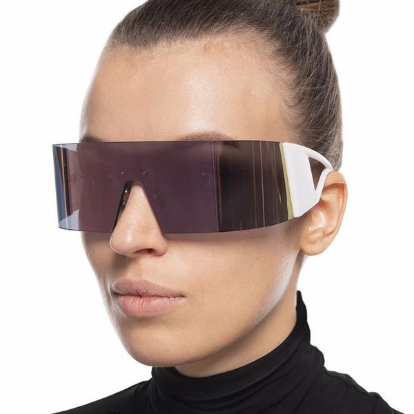 sunglasses one-piece large frame fashion catwalk women goggles frameless bend, White;black
sunglasses one-piece large frame fashion catwalk women goggles frameless bend, White;black