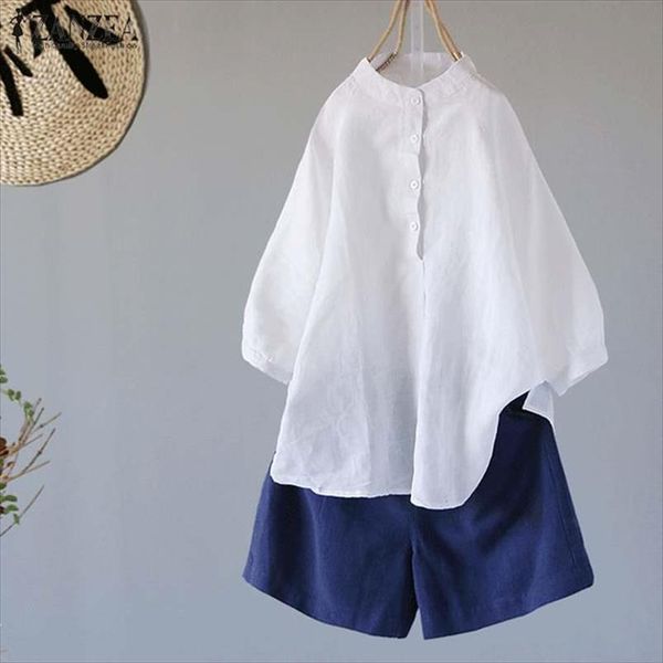 summer zanzea lantern half sleeve womens blouses linen stand collar tunic female button down chemise plus size7, White
summer zanzea lantern half sleeve womens blouses linen stand collar tunic female button down chemise plus size7, White