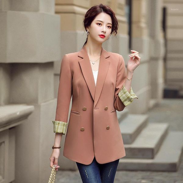 women's suits & blazers 2021 jacket women fashion double breasted basic coat ol styles spring autumn for ladies office blazer outwear, White;black
women's suits & blazers 2021 jacket women fashion double breasted basic coat ol styles spring autumn for ladies office blazer outwear, White;black