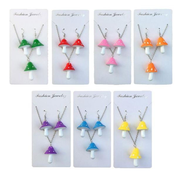 earrings & necklace colorful mushroom dangling set handmade gummy mushrooms necklaces rainbow colored vegetables jewelry, Silver
earrings & necklace colorful mushroom dangling set handmade gummy mushrooms necklaces rainbow colored vegetables jewelry, Silver