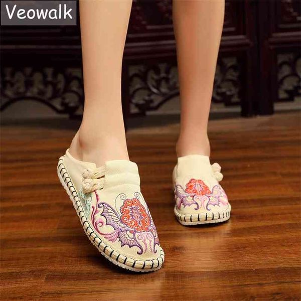 veowalk flower embroidered women canvas espadrilles flat slippers bohemian retro ladies comfortable close toe summer shoes 210628, Black
veowalk flower embroidered women canvas espadrilles flat slippers bohemian retro ladies comfortable close toe summer shoes 210628, Black