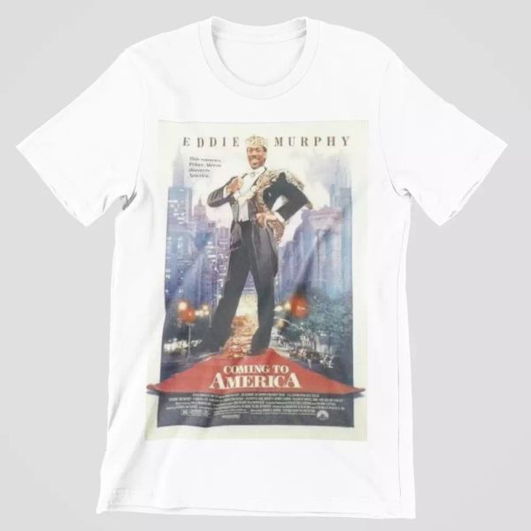 coming to america t-shirt poster eddie murphy movie film 80s 90 tee official, White;black
coming to america t-shirt poster eddie murphy movie film 80s 90 tee official, White;black