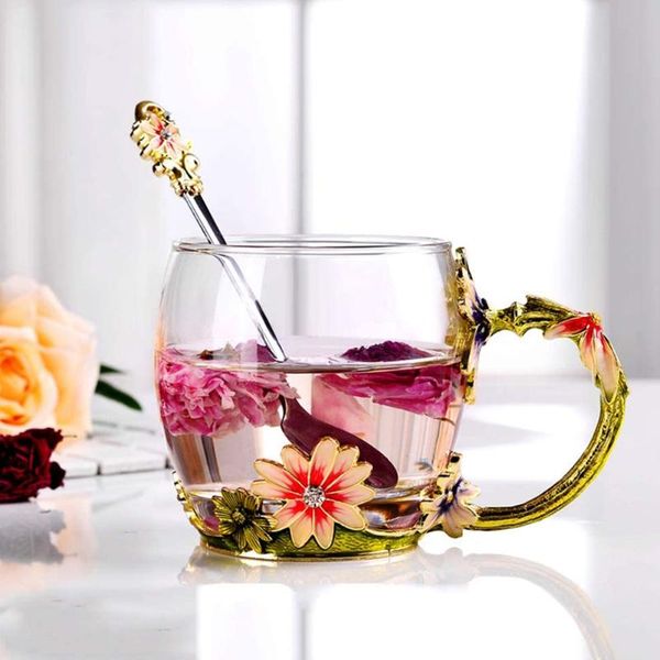 enamel craft glasslead-coffee drink mugs chic flower tea cup with spoon personalised gifts for mum wife women valentines wine glasses
enamel craft glasslead-coffee drink mugs chic flower tea cup with spoon personalised gifts for mum wife women valentines wine glasses