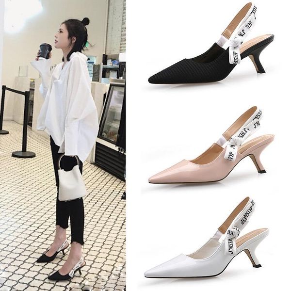 dress shoes stylish bow knots ladies pumps & sandals pointed letters fashion cats heels back empty women's slingback, Black
dress shoes stylish bow knots ladies pumps & sandals pointed letters fashion cats heels back empty women's slingback, Black