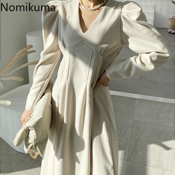 nomikuma elegant v-neck dress for women korean puff sleeve causal dresses spring new high waist vestidos feminimos 6f791 210427, Black;gray
nomikuma elegant v-neck dress for women korean puff sleeve causal dresses spring new high waist vestidos feminimos 6f791 210427, Black;gray