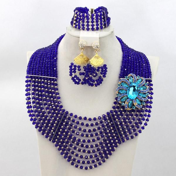earrings & necklace beautiful blue polycyclic rings crystal suit african beads jewelry set pjw110, Silver
earrings & necklace beautiful blue polycyclic rings crystal suit african beads jewelry set pjw110, Silver