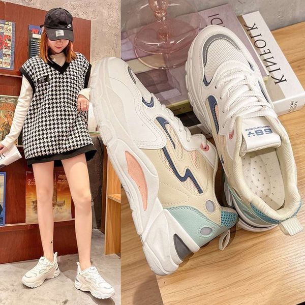 Casual shoes 2021 spring new Xiaobai Dade shoes women's fashion thick soled Zhixun sports mesh breathable leisure students WW3R, White
Casual shoes 2021 spring new Xiaobai Dade shoes women's fashion thick soled Zhixun sports mesh breathable leisure students WW3R, White