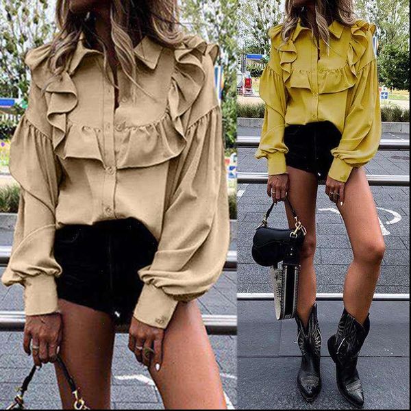 women shirts zanzea spring long sleeve fashion womens ruffle blouse female casual lapel tunic button blusas plus size 5xl, White 
women shirts zanzea spring long sleeve fashion womens ruffle blouse female casual lapel tunic button blusas plus size 5xl, White