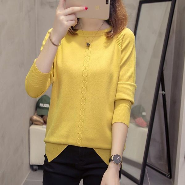 women's sweaters yellow knitted plus large size oversize korean style fashion pullovers for autumn clothing ladies sweater 2021, White;black
women's sweaters yellow knitted plus large size oversize korean style fashion pullovers for autumn clothing ladies sweater 2021, White;black