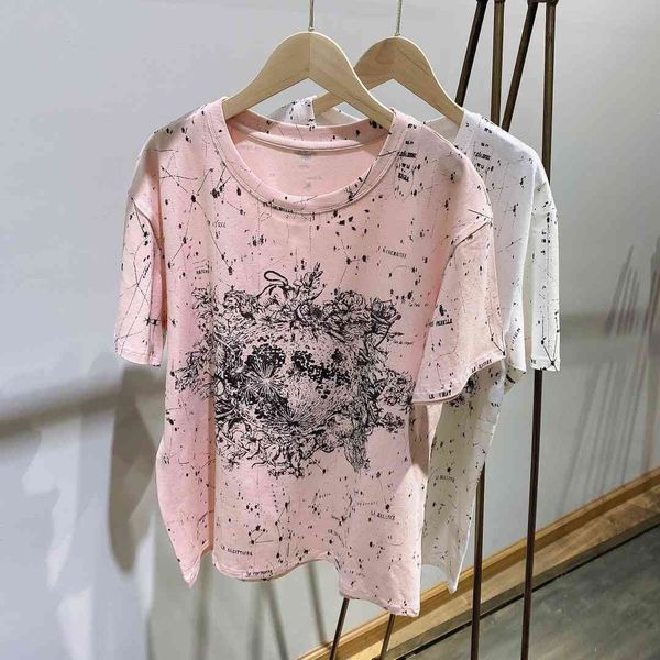 ink painting 2021 spring summer new pink short sleeve t-shirt korean loose cotton couple tee, White
ink painting 2021 spring summer new pink short sleeve t-shirt korean loose cotton couple tee, White