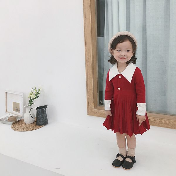 autumn knitting long sleeve pleated dress for girls woolen yarn turn-down collar dresses 210508, Red;yellow
autumn knitting long sleeve pleated dress for girls woolen yarn turn-down collar dresses 210508, Red;yellow