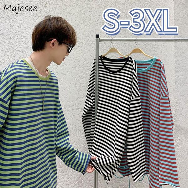 men's t-shirts long sleeve men striped patchwork hole vintage high street ins plus size s-3xl autumn male basic trendy hip hop, White;black
men's t-shirts long sleeve men striped patchwork hole vintage high street ins plus size s-3xl autumn male basic trendy hip hop, White;black