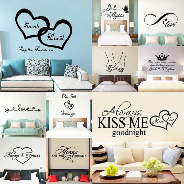 wall stickers love quote custom name sticker decals for bedroom decoration romantic phrase wallpaper mural
wall stickers love quote custom name sticker decals for bedroom decoration romantic phrase wallpaper mural
