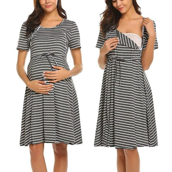 maternity dresses women short sleeve stripe nursing nightdress breastfeeding dress casual summer pregnant clothes, White
maternity dresses women short sleeve stripe nursing nightdress breastfeeding dress casual summer pregnant clothes, White
