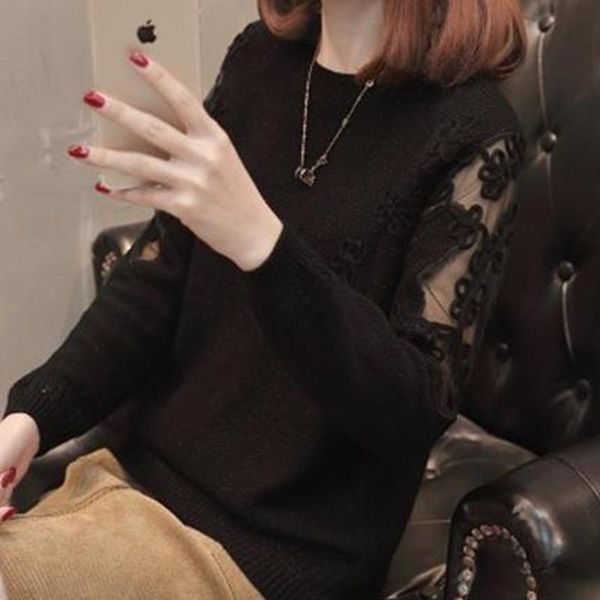 women's sweaters spring 2021 long sleeve korean version loose short pullover sweater lace bottoming fashion, White;black
women's sweaters spring 2021 long sleeve korean version loose short pullover sweater lace bottoming fashion, White;black