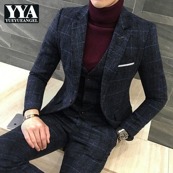 winter mens suit british style single breasted blazer coat vest pants 3 piece set slim fit plaid wedding party dress men's suits & blaz, White;black
winter mens suit british style single breasted blazer coat vest pants 3 piece set slim fit plaid wedding party dress men's suits & blaz, White;black