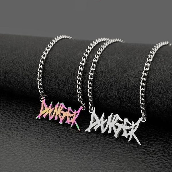 punk hip hop thorn letter necklace titanium steel clavicle chain men and women all-match jewelry pendant necklaces, Silver
punk hip hop thorn letter necklace titanium steel clavicle chain men and women all-match jewelry pendant necklaces, Silver
