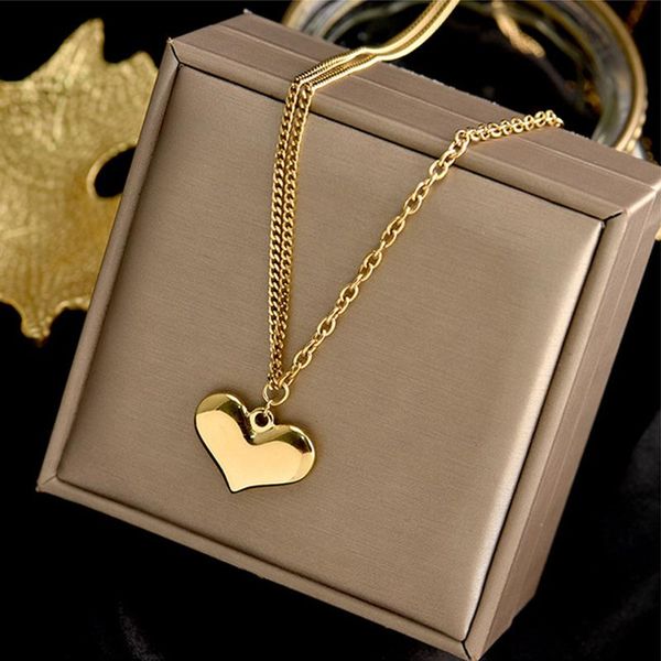 pendant necklaces meyrroyu stainless steel gold color heart necklace for women men statement accessories 2021 trend fashion jewelry mujer co, Silver
pendant necklaces meyrroyu stainless steel gold color heart necklace for women men statement accessories 2021 trend fashion jewelry mujer co, Silver