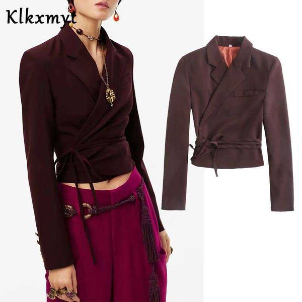 klkxmyt za women fashion lace up design casual short blazer coat vintage long sleeve office wear female outerwear 210527, White;black
klkxmyt za women fashion lace up design casual short blazer coat vintage long sleeve office wear female outerwear 210527, White;black