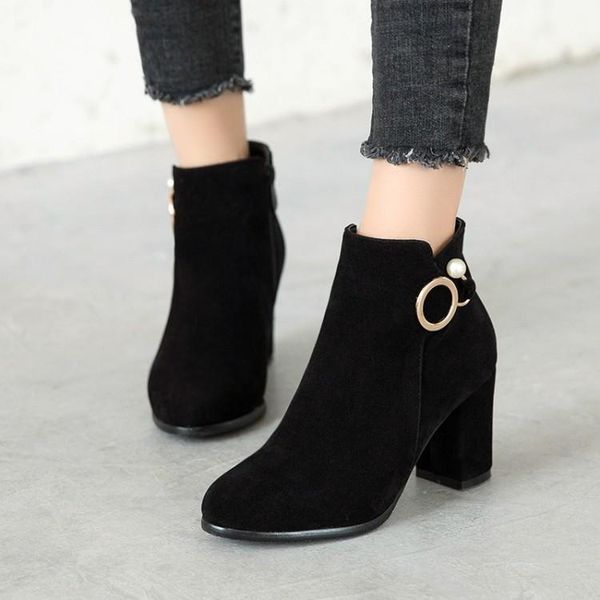 boots oversized 1 ma'am coarse heel short pure color metal decoration boot barrel high, Black
boots oversized 1 ma'am coarse heel short pure color metal decoration boot barrel high, Black