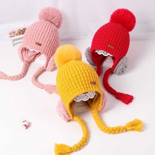 2-6t kids girls hats winter warm knitted bomber hat for kids earmuffs fur ball beanies children girl hats and caps accessories 210713, Yellow
2-6t kids girls hats winter warm knitted bomber hat for kids earmuffs fur ball beanies children girl hats and caps accessories 210713, Yellow