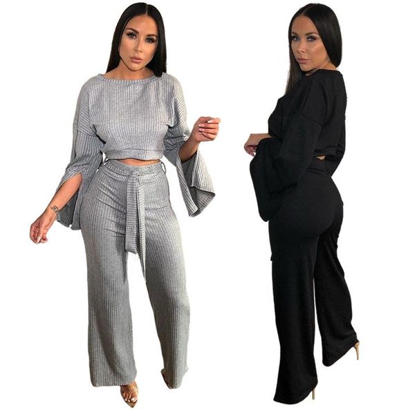 women's two piece pants casual women ottoman 2pcs 2021 autumn round neck long sleeves split cropped wide leg trousers lady lace up out, White
women's two piece pants casual women ottoman 2pcs 2021 autumn round neck long sleeves split cropped wide leg trousers lady lace up out, White