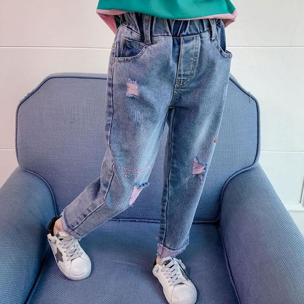 jeans 2021 spring autumn broken hole kids for girls children casual loose elastic waist teens denim pants w478, Blue
jeans 2021 spring autumn broken hole kids for girls children casual loose elastic waist teens denim pants w478, Blue