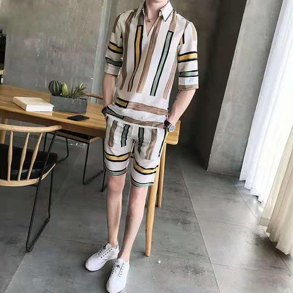 men's tracksuits trend short sleeve t shirt summer ice silk suit fashion casual half loose five-cent pants an, Gray
men's tracksuits trend short sleeve t shirt summer ice silk suit fashion casual half loose five-cent pants an, Gray