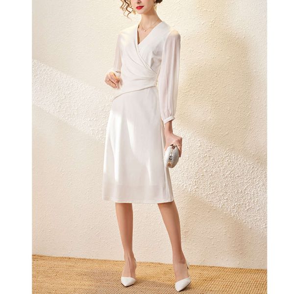 dress dressearly spring simple style v-neck stitching georgette quarter sleeve pleated waist solid color, Black;gray
dress dressearly spring simple style v-neck stitching georgette quarter sleeve pleated waist solid color, Black;gray