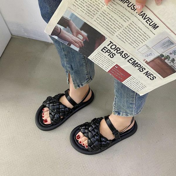 sandals 2021 summer women's woven soft leather and slippers ladies out non-slip breathable flip-flop flat roman shoes, Black
sandals 2021 summer women's woven soft leather and slippers ladies out non-slip breathable flip-flop flat roman shoes, Black