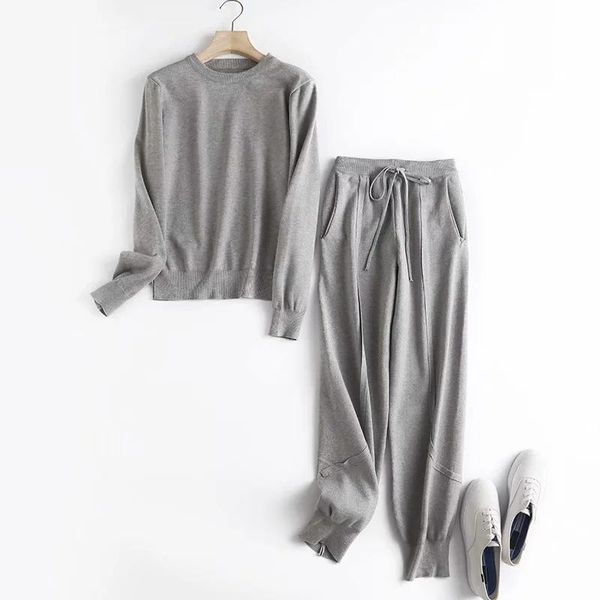 women's two piece pants 2021 autumn women casual knitted suit pieces sets round collar sweater high waist pocket harem winter tracksuit, White
women's two piece pants 2021 autumn women casual knitted suit pieces sets round collar sweater high waist pocket harem winter tracksuit, White