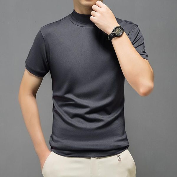 reable fiber turtleneck t shirt men short sleeve ultra soft tshirt man slim fit solid color autumn brown black white tee men's t-shirt, White;black
reable fiber turtleneck t shirt men short sleeve ultra soft tshirt man slim fit solid color autumn brown black white tee men's t-shirt, White;black