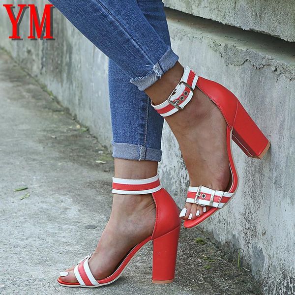 fashion women sandals red ankle buckle strap summer pumps woman open toe shoes ladies high square heel female plus size 43, Black
fashion women sandals red ankle buckle strap summer pumps woman open toe shoes ladies high square heel female plus size 43, Black