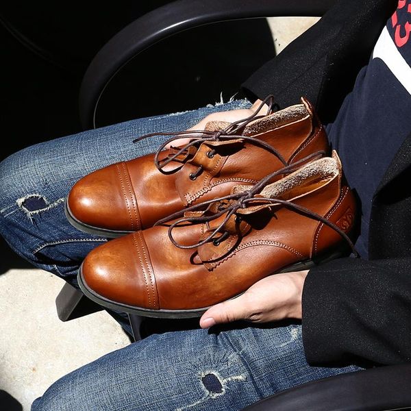 dress shoes 2021 british style vintage man leather breathable cozy fashion mens casual cow handmade formal business, Black
dress shoes 2021 british style vintage man leather breathable cozy fashion mens casual cow handmade formal business, Black