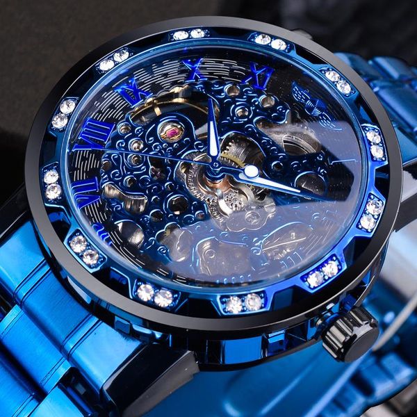wristwatches style watch for men's fashion hollow rhinestone manual mechanical watches casual classic men relogio masculino, Slivery;brown
wristwatches style watch for men's fashion hollow rhinestone manual mechanical watches casual classic men relogio masculino, Slivery;brown