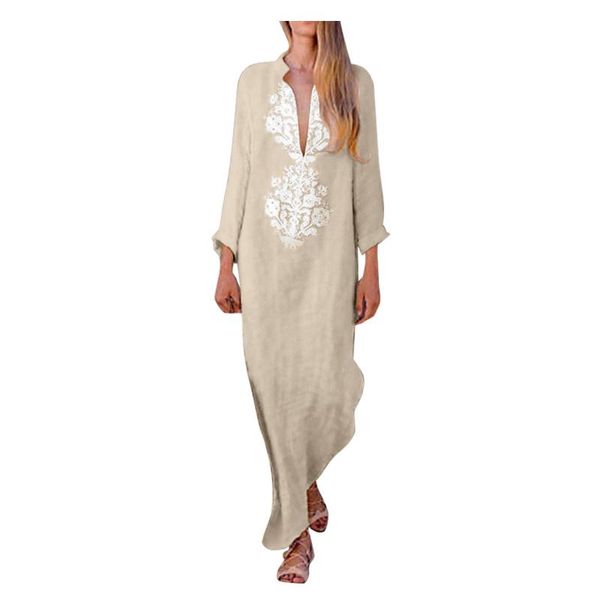 casual dresses plus size women clothing summer dress v-neck printed long-sleeved cotton and linen loose slim vestido de mujer, Black;gray
casual dresses plus size women clothing summer dress v-neck printed long-sleeved cotton and linen loose slim vestido de mujer, Black;gray