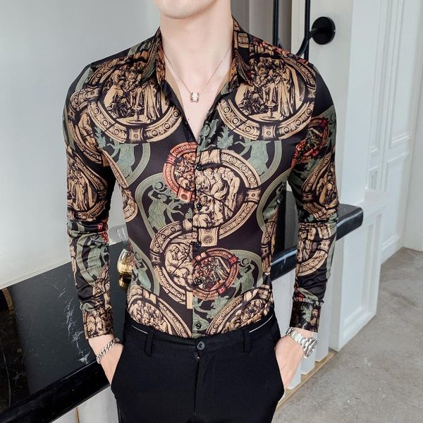 men's casual shirts 2021 luxury gold shirt men long sleeve slim fit dress social tuxedo male clothing street wear chemise homme, White;black
men's casual shirts 2021 luxury gold shirt men long sleeve slim fit dress social tuxedo male clothing street wear chemise homme, White;black