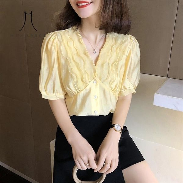 women v-neck short sleeve shirt female summer chiffon blouse ruffles office ladies blusas mujer de moda 210517, White
women v-neck short sleeve shirt female summer chiffon blouse ruffles office ladies blusas mujer de moda 210517, White