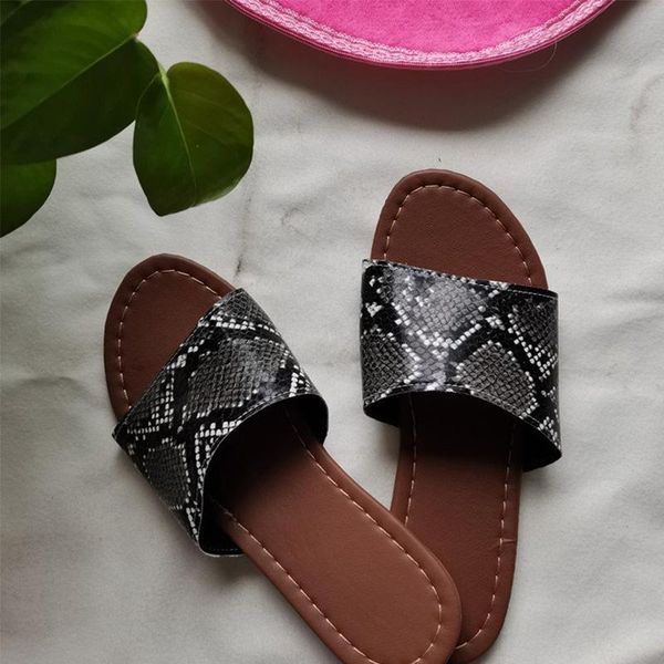 women snake print slippers women's slides 2021 woman fashion flats ladies beach shoes comfortable footwear female plus size, Black
women snake print slippers women's slides 2021 woman fashion flats ladies beach shoes comfortable footwear female plus size, Black