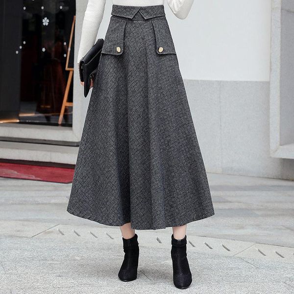 skirts elegant autumn winter women wool vintage plaid long 2021 casual loose ladies office elastic waist s57, Black
skirts elegant autumn winter women wool vintage plaid long 2021 casual loose ladies office elastic waist s57, Black