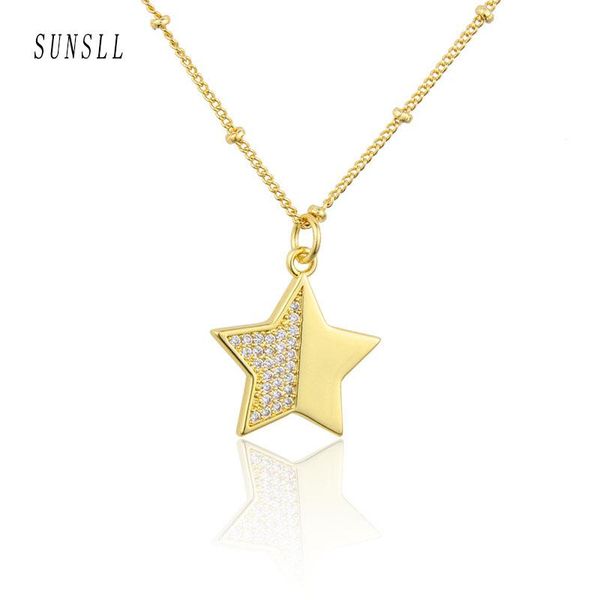 pendant necklaces sunsll arrived ins selling gold-plated copper inlaid with zircon round bead chain star fashion necklace, Silver
pendant necklaces sunsll arrived ins selling gold-plated copper inlaid with zircon round bead chain star fashion necklace, Silver